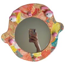 Load image into Gallery viewer, 'Marbled' BIG Ponky Wall Mirror (one-off design)