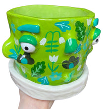 Load image into Gallery viewer, 'Retro Flowers' Large Plant Pot (one-off)