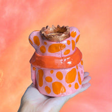 Load image into Gallery viewer, Pink & Orange Frog Tea-Light Holder (One-Off)