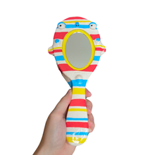 Load image into Gallery viewer, Hand-Held 'Primary Colour Stripes' Mirror