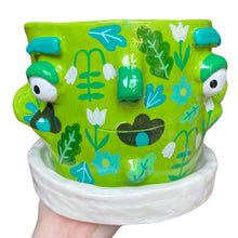 Load image into Gallery viewer, 'Retro Flowers' Large Plant Pot (one-off)