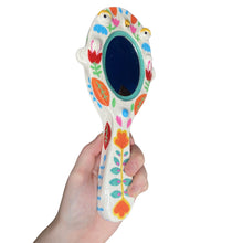Load image into Gallery viewer, Hand-Held 'Retro Floral' Mirror (One-Off)