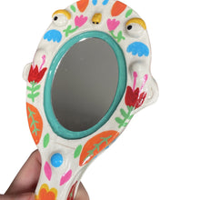 Load image into Gallery viewer, Hand-Held 'Retro Floral' Mirror (One-Off)