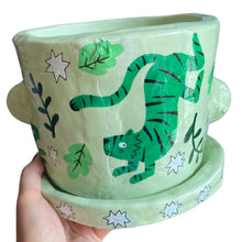 Load image into Gallery viewer, 'Green Tigers' Large Plant Pot (one-off)