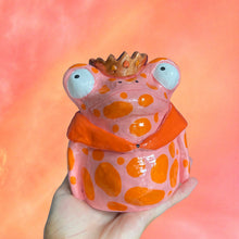 Load image into Gallery viewer, Pink & Orange Frog Tea-Light Holder (One-Off)