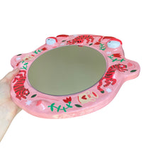 Load image into Gallery viewer, 'Pink & Red Tigers' BIG Ponky Wall Mirror (one-off)