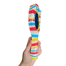 Load image into Gallery viewer, Hand-Held 'Primary Colour Stripes' Mirror