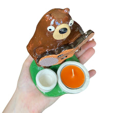 Load image into Gallery viewer, NEW Bear Candle Holder / Matchstick Striker (White Pots)
