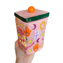 Load image into Gallery viewer, 'Pink Boho Tigers' Storage Jar (One-Off)