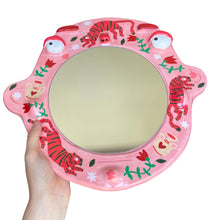 Load image into Gallery viewer, 'Pink & Red Tigers' BIG Ponky Wall Mirror (one-off)