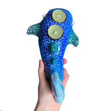 Load image into Gallery viewer, Blue & Green Whale Shark Tealight Candle Holder (One-Off)