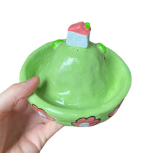 Load image into Gallery viewer, 'Pink Retro Flowers' House on the Hill Dish / Incense Holder (One-Off)