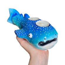 Load image into Gallery viewer, Aqua Blues Whale Shark Tealight Candle Holder (One-Off)
