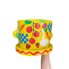 Load image into Gallery viewer, 'Farmers Market - Yellow' Large Plant Pot (one-off)