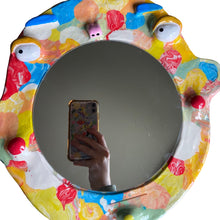 Load image into Gallery viewer, 'Multi-colour Splodges' BIG Ponky Wall Mirror (one-off)