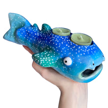 Load image into Gallery viewer, Blue & Green Whale Shark Tealight Candle Holder (One-Off)