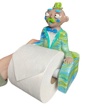 Load image into Gallery viewer, 'Marbled Man' The PonkyWot Butler Toilet Roll Holder (one-off)