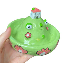 Load image into Gallery viewer, 'Pink Retro Flowers' House on the Hill Dish / Incense Holder (One-Off)