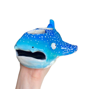 Aqua Blues Whale Shark Tealight Candle Holder (One-Off)