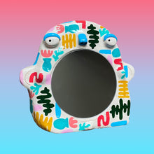 Load image into Gallery viewer, Abstract Design Stand-Up Mirror in White