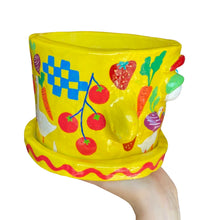 Load image into Gallery viewer, 'Farmers Market - Yellow' Large Plant Pot (one-off)