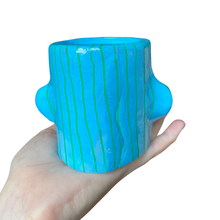 Load image into Gallery viewer, 'Simple Stripes in Blue' Lil' Pot
