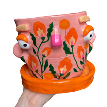 Load image into Gallery viewer, 'Flaming Flowers' Large Plant Pot (One-Off)