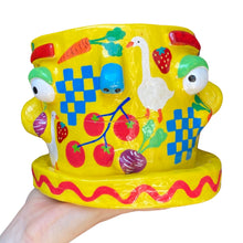 Load image into Gallery viewer, 'Farmers Market - Yellow' Large Plant Pot (one-off)