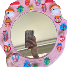 Load image into Gallery viewer, 'Pink Bugs' BIG Ponky Wall Mirror (one-off)