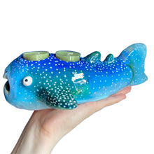 Load image into Gallery viewer, Blue & Green Whale Shark Tealight Candle Holder (One-Off)