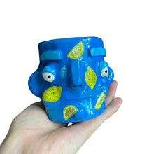 Load image into Gallery viewer, "Lemon and Blue' Lil' Pot
