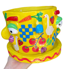Load image into Gallery viewer, 'Farmers Market - Yellow' Large Plant Pot (one-off)