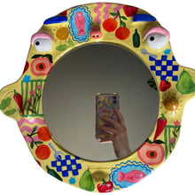 Load image into Gallery viewer, 'Yellow Italian Tablescape' BIG Ponky Wall Mirror (one-off)