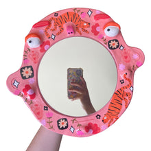 Load image into Gallery viewer, 'Pink Tigers' BIG Ponky Wall Mirror (one-off)