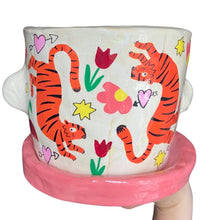 Load image into Gallery viewer, 'Tulips + Tigers' Large Plant Pot (one-off)