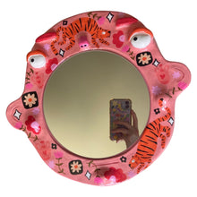 Load image into Gallery viewer, 'Pink Tigers' BIG Ponky Wall Mirror (one-off)