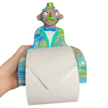 Load image into Gallery viewer, 'Marbled Man' The PonkyWot Butler Toilet Roll Holder (one-off)