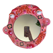 Load image into Gallery viewer, 'Pink Tigers' BIG Ponky Wall Mirror (one-off)