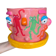 Load image into Gallery viewer, 'Dancing Devils' Large Plant Pot (One-Off)