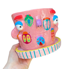 Load image into Gallery viewer, 'Pink Bugs' Large Plant Pot (one-off)