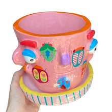 Load image into Gallery viewer, 'Pink Bugs' Large Plant Pot (one-off)