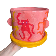 Load image into Gallery viewer, 'Dancing Devils' Large Plant Pot (One-Off)