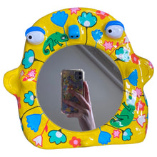 Load image into Gallery viewer, 'Tropical Chameleons' Stand-Up Mirror (one-off)