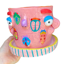 Load image into Gallery viewer, 'Pink Bugs' Large Plant Pot (one-off)