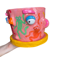 Load image into Gallery viewer, 'Dancing Devils' Large Plant Pot (One-Off)