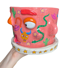Load image into Gallery viewer, 'Pink Wild West' Large Plant Pot (One-Off)