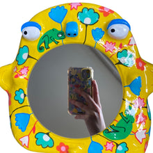 Load image into Gallery viewer, 'Tropical Chameleons' Stand-Up Mirror (one-off)