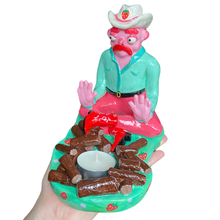 Load image into Gallery viewer, Cowboy Campfire Candle Holder (One-off Strawberries)