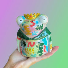 Load image into Gallery viewer, Green Shapes Frog Tea-Light Holder (One-Off)