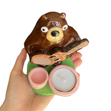 Load image into Gallery viewer, Bear Candle Holder / Matchstick Striker (Pink Pots)